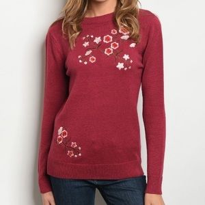 NWOT - Maroon floral sweater